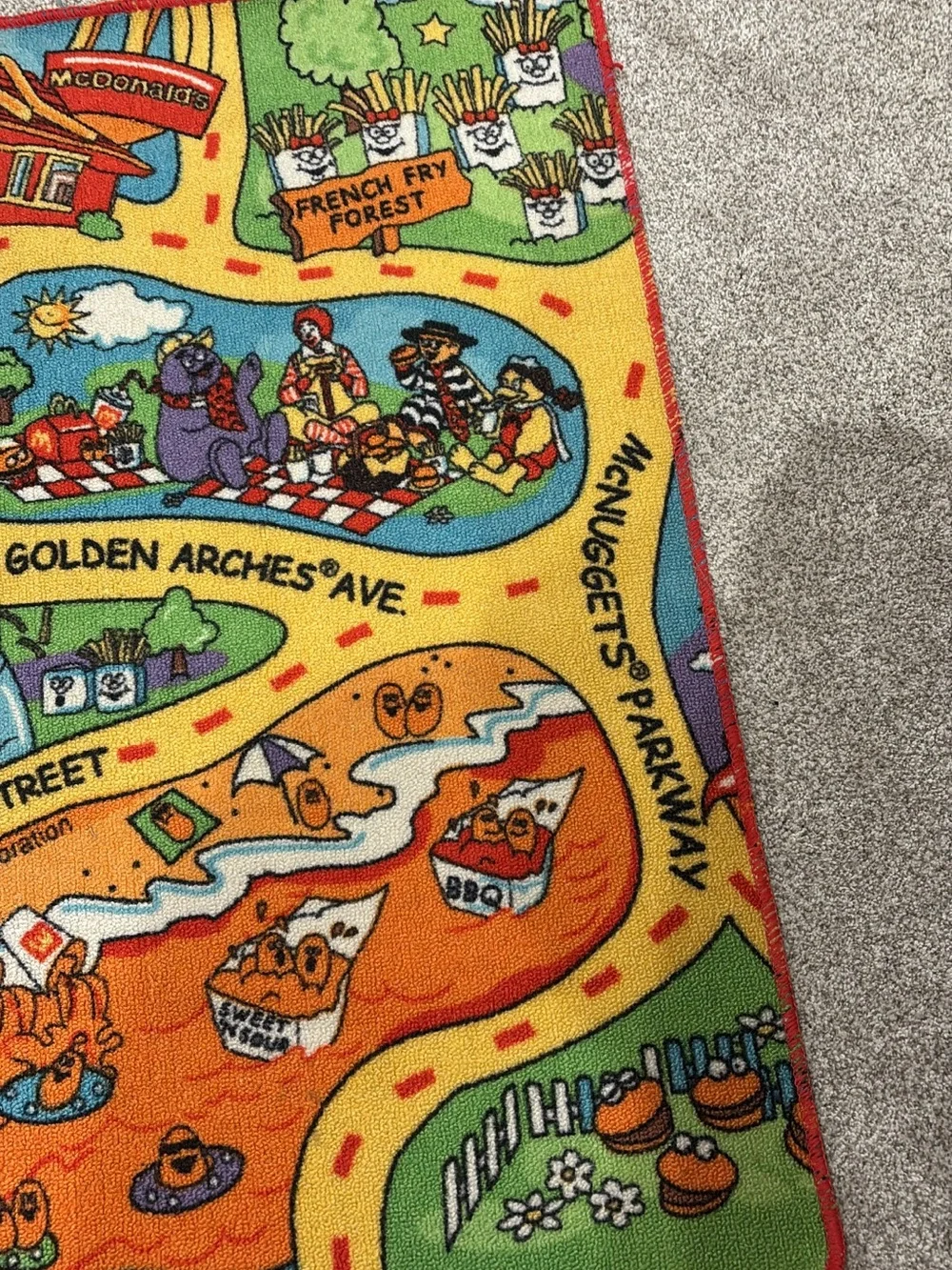 90’s/ Y2K Vintage 1999 McDonald’s Adventure Happy Meal Play Rug/Mat, Very Rare!